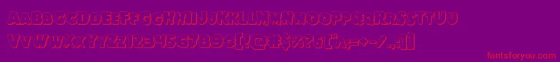 Goblincreek3D-Schriftart – Rote Schriften auf violettem Hintergrund