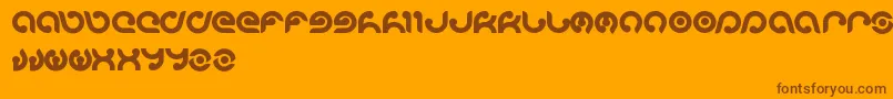 Kioshima Font – Brown Fonts on Orange Background