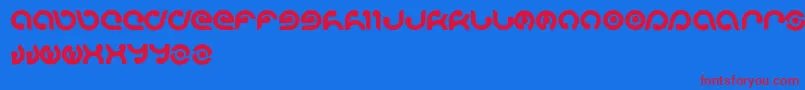 Kioshima Font – Red Fonts on Blue Background