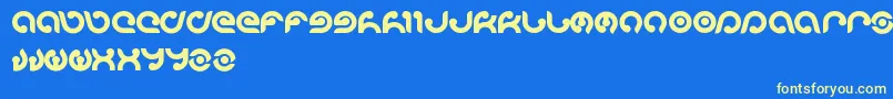 Kioshima Font – Yellow Fonts on Blue Background