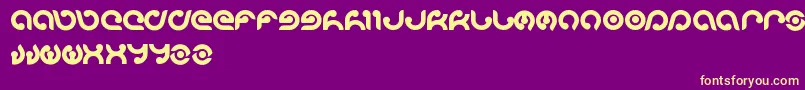 Kioshima Font – Yellow Fonts on Purple Background