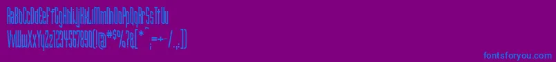 Fonte Narrowbandprimeicg – fontes azuis em um fundo violeta