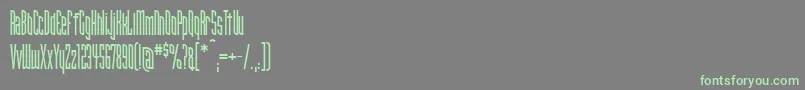 フォントNarrowbandprimeicg – 灰色の背景に緑のフォント
