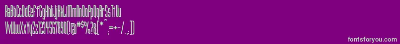 フォントNarrowbandprimeicg – 紫の背景に緑のフォント