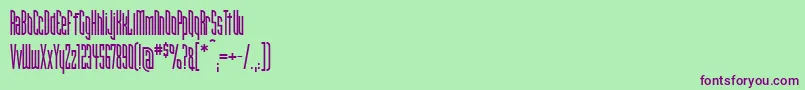 Czcionka Narrowbandprimeicg – fioletowe czcionki na zielonym tle