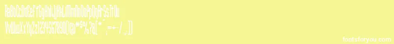 Шрифт Narrowbandprimeicg – белые шрифты на жёлтом фоне
