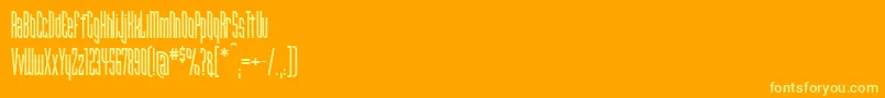 Narrowbandprimeicg-fontti – keltaiset fontit oranssilla taustalla