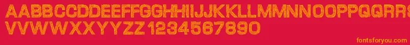 Desgarvuda Font – Orange Fonts on Red Background