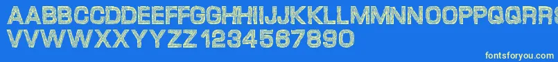 Desgarvuda Font – Yellow Fonts on Blue Background