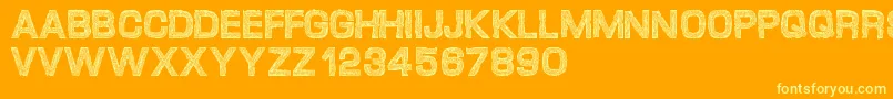 Desgarvuda Font – Yellow Fonts on Orange Background