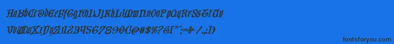 Шрифт Westdelphiarotal – чёрные шрифты на синем фоне