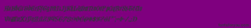 Westdelphiarotal-Schriftart – Schwarze Schriften auf violettem Hintergrund