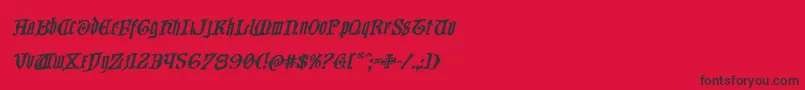 フォントWestdelphiarotal – 赤い背景に黒い文字