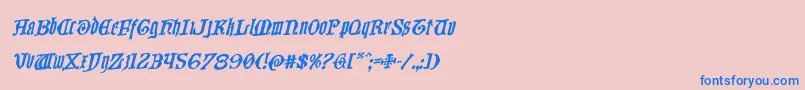 フォントWestdelphiarotal – ピンクの背景に青い文字