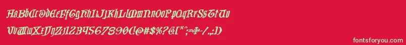 Westdelphiarotal Font – Green Fonts on Red Background