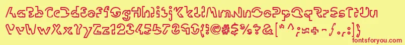 Linotypevision Font – Red Fonts on Yellow Background