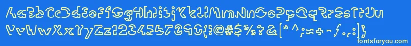 Linotypevision Font – Yellow Fonts on Blue Background