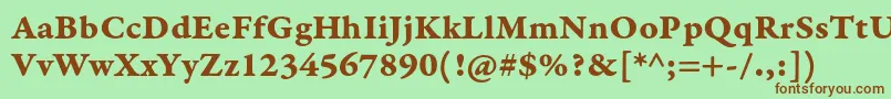 GaramondpremrproBdcapt Font – Brown Fonts on Green Background