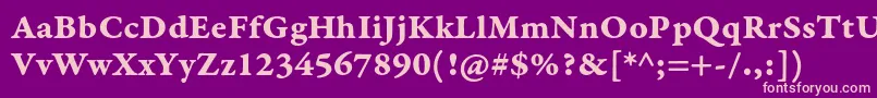 GaramondpremrproBdcapt Font – Pink Fonts on Purple Background