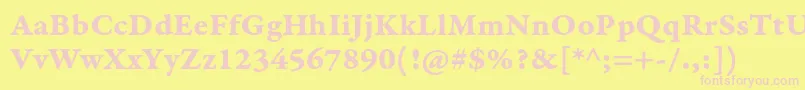 GaramondpremrproBdcapt Font – Pink Fonts on Yellow Background