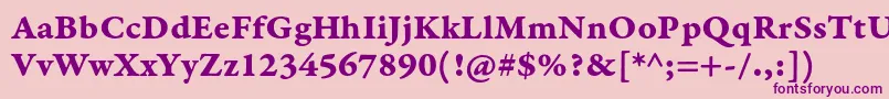 GaramondpremrproBdcapt-Schriftart – Violette Schriften auf rosa Hintergrund