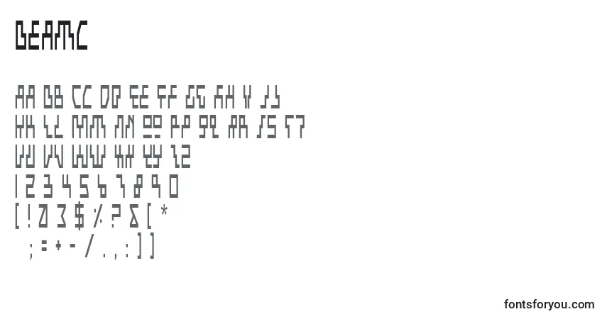 Шрифт Beamc – алфавит, цифры, специальные символы