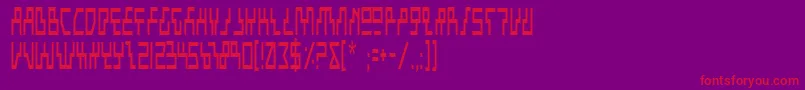 Beamc-Schriftart – Rote Schriften auf violettem Hintergrund