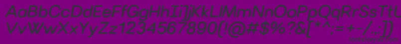 Fonte VillerayroundedItalic – fontes pretas em um fundo violeta