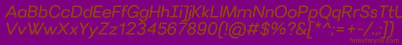 VillerayroundedItalic Font – Brown Fonts on Purple Background