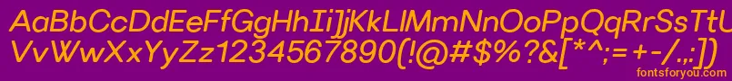 VillerayroundedItalic Font – Orange Fonts on Purple Background