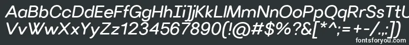 Шрифт VillerayroundedItalic – белые шрифты на чёрном фоне