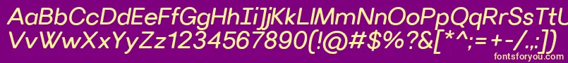 VillerayroundedItalic Font – Yellow Fonts on Purple Background