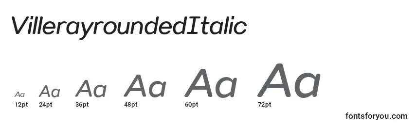 Размеры шрифта VillerayroundedItalic