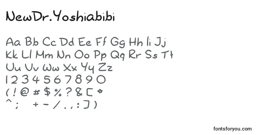 Schriftart NewDr.Yoshiabibi – Alphabet, Zahlen, spezielle Symbole