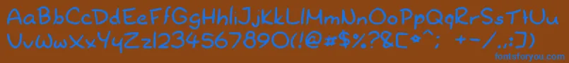 NewDr.Yoshiabibi Font – Blue Fonts on Brown Background