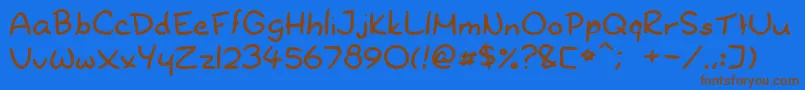 NewDr.Yoshiabibi Font – Brown Fonts on Blue Background