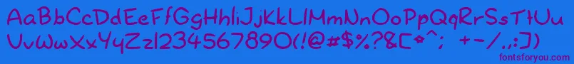 NewDr.Yoshiabibi Font – Purple Fonts on Blue Background