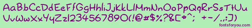 NewDr.Yoshiabibi Font – Purple Fonts on Green Background