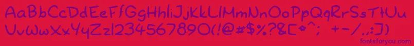 NewDr.Yoshiabibi Font – Purple Fonts on Red Background