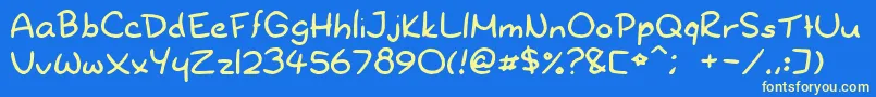 NewDr.Yoshiabibi Font – Yellow Fonts on Blue Background