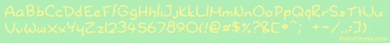 NewDr.Yoshiabibi Font – Yellow Fonts on Green Background