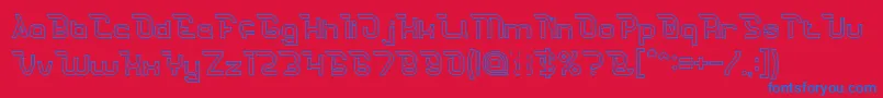 CrumbleHollow Font – Blue Fonts on Red Background