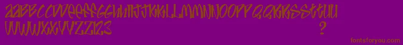 Jive-Schriftart – Braune Schriften auf violettem Hintergrund