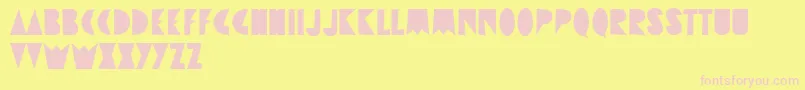 Czcionka Destrukt – różowe czcionki na żółtym tle