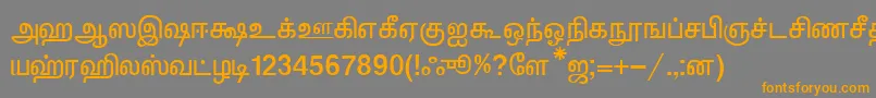 Fonte KalkiNormal – fontes laranjas em um fundo cinza
