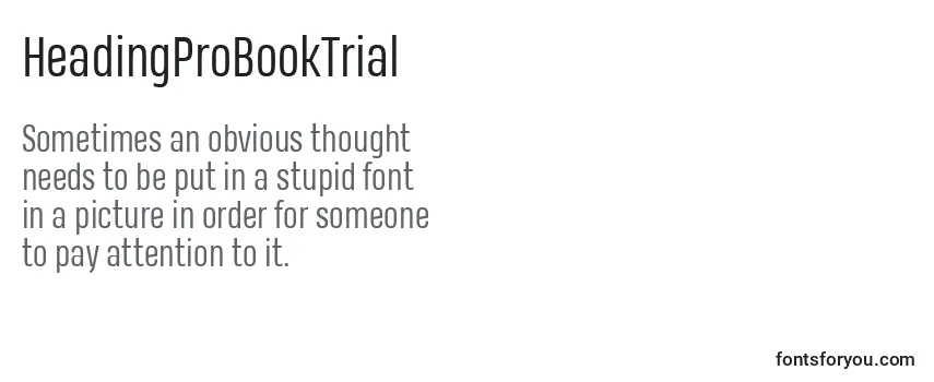 HeadingProBookTrial Font