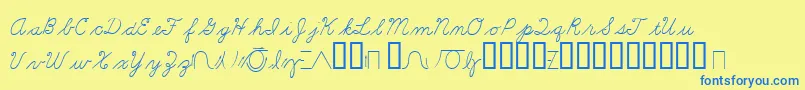 LearningCurveBv Font – Blue Fonts on Yellow Background