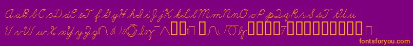 LearningCurveBv Font – Orange Fonts on Purple Background