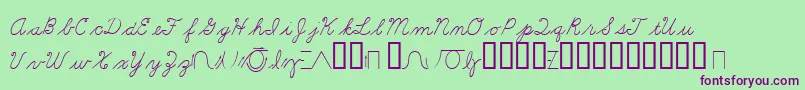 LearningCurveBv Font – Purple Fonts on Green Background
