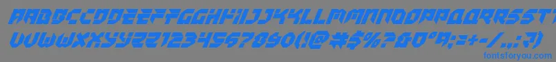 Tokyodriftersuperital Font – Blue Fonts on Gray Background